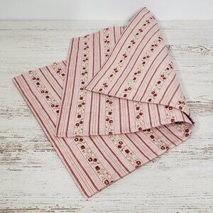 Foreston Trends Red Pink Floral Striped Pair of Cotton Placemats 17.5 X 12.5